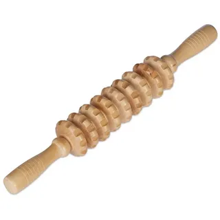 Relaxdays 2 x Massage Roller aus Holz Hellbraun