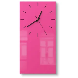 DEQORI Wanduhr 'Unifarben - Rosa' (Glas Glasuhr modern Wand Uhr Design Küchenuhr) rosa 30 cm x 60 cm