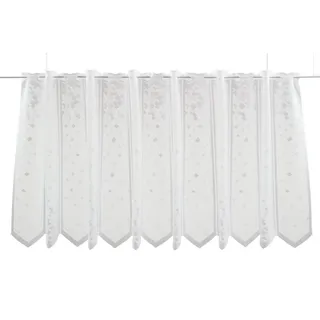 Gardinen Kranzusch Scheibengardine Mini Quadrate (1 St), Stangendurchzug, transparent, Stablöcher,transparent,verschiedene Höhen, Breiten weiß 125.0 cm x 60 cm