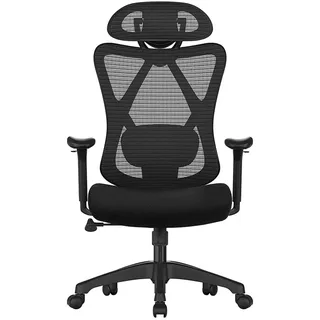 Songmics Bürostuhl Stoff Schwarz