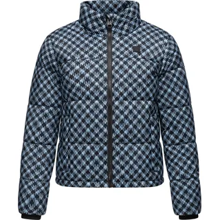 Ragwear Damen, Steppjacke warme Winterjacke wasserdicht kurz mit Hahnentritt Muster Serah Print YOUMODO Cloud Gr. L - L