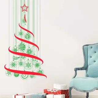 Ambience Sticker Weihnachten | Aufkleber Weihnachtsbaum in den Airs – Wanddekoration Weihnachtsfest | 115 x 60 cm
