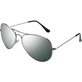 ALPLAND Sonnenbrille silber Glas silber voll verspiegelt große Gläser