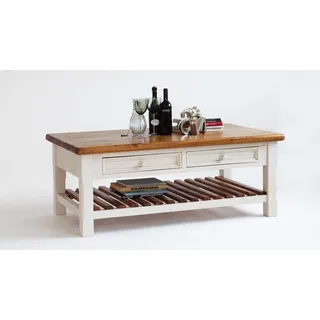 MCA furniture Couchtisch Couchtisch Bodde Kiefer massiv vintage used Look Landhaus weiß
