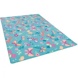 Snapstyle Schmetterling Kinderteppich 200 x 200 cm Türkis
