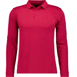 Poloshirt RAGMAN, Herren, Gr. M, rot (erdbeere, 665), Baumwollmischung, casual, regular fit, ohne Ausschnitt, Langarm, Shirts