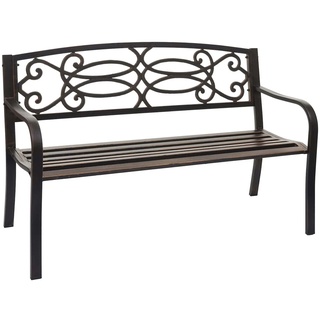 Gartenbank MCW-F44, Bank Parkbank Sitzbank, 2-Sitzer pulverbeschichteter Stahl ~ vintage bronze