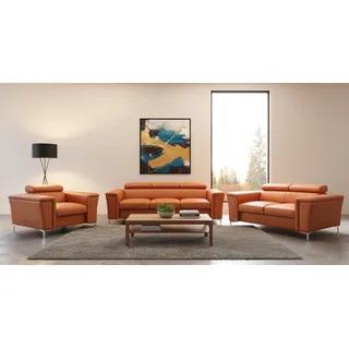 Echtleder Set Roma 3-2-1 2 x Sofa + Sessel Leder Sofagarnitur Polstermöbel