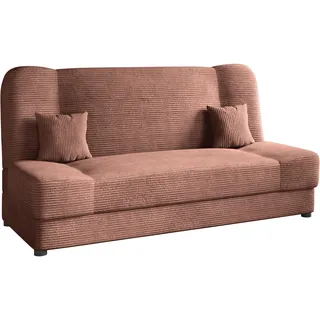 Mirjan24 Schlafsofa Jonas Cord, Sofa mit Bettkasten und Schlaffunktion, Bettsofa, Dauerschläfer-Sofa, Schlafcouch, Materialmix, Couch vom Hersteller, Wohnlandschaft (Poso 29)
