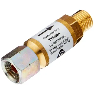 Enders® SCHLAUCHBRUCHSICHERUNG 1515, Anschluss G 1/4" LH, Gold | kompatibel mit Enders 1515 - Schlauchbruchsicherung G 1/4" LH - Gold - Gasgrill - Sicherheitsventil