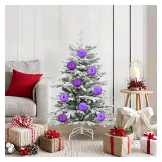 vidaXL Weihnachtskugel-Set 15-Tlg Lila Kunststoff