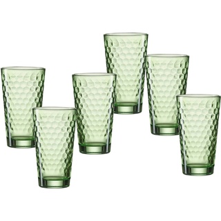 Ritzenhoff & Breker Longdrinkglas Favo, 6-teilig, Glas, 350 ml grün 