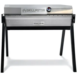 Grillpeter Holzkohlegrill Profi Mangal Altan 90 Edelstahl 3mm Schaschlikgrill Edelstahldeckel schwarz