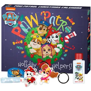 PAW PATROL - Adventskalender „Cool Christmas" Beauty- und Pflege für Kinder, Weihnachtskalender gefüllt mit Überraschungen, Accessoires & Zubehör, Mehrfarbig, 22074000