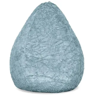 Lumaland Fluffy Sitzsack | Kinderzimmer Sitzkissen 60 x 45 cm | Waschbarer Bezug aus Webplüsch | Flauschiger & weicher Kinder Bodenkissen | Passend für Mädchen & Jungen | 120L Volumen [Pastel Blau]