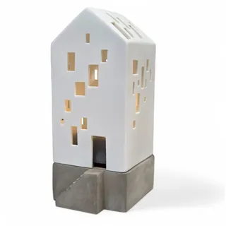räder Lichthaus mit Betonsockel 9,5 x 8 x 19 cm grau/weiß