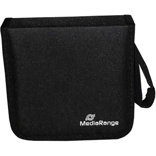 MediaRange CD DVD Blu-ray Archivierungsmappe für 24 Discs Nylon Schwarz | Für 24 Discs | Nylon | Reißverschluss | Schutz vor Staub