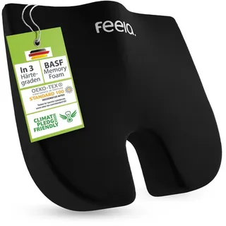 feela Sitzkissen Orthopädisches Keilkissen – fördert aufrechtes & gesundes Sitzen, Ideal fürs Büro & Homeoffice – entlastet Rücken & verbessert Haltung schwarz