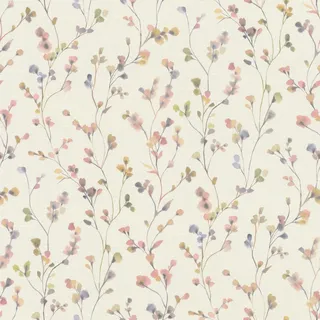 Rasch Textil Vliestapete Muster Blümchen 10,05 m x 0,53 m 300 g Rosa/Grün 486155