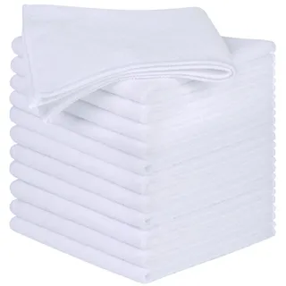 SINLAND 12er Pack Mikrofaser Reinigungstücher Schnelltrocknend Küchentuch fusselfrei streifenfrei Putztücher Fenster Tücher Geschirrtücher für Haus, Küche, Auto 30cm x 30cm Weiß