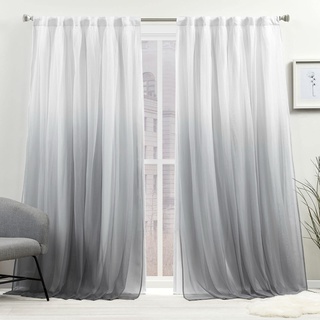 Exclusive Home Curtains Crescendo Verdunkelungsvorhang, gefüttert, mit versteckten Schlaufen, 132 x 244 cm, Grau