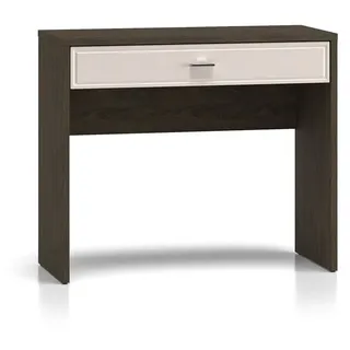 Lomadox Schminktisch ALESSANDRIA-131, in Beige mit Eiche, 92 cm breit, Schublade beige|braun
