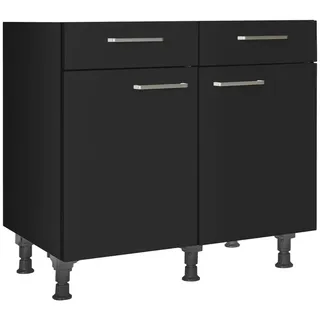 Nobilia Unterschrank Touch 90 x 58,3 x 87 cm Schwarz