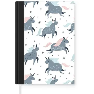 MuchoWow Notizbuch Design - Einhorn - Zitate, Notebook, Notizblock a5, Tagebuch, Journal Liniert