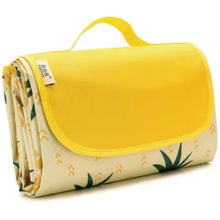 Picknickdecke Mit Tragegriff 200 x 150 cm, Wasserdicht und Sandbeständig Outdoor Stranddecke, Maschinenwaschbare Picknickmatte, Campingzubehör (Gelb, 150 x 200)
