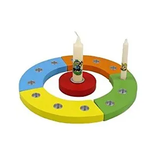 PAPSTAR 85186 Kerzenring-Set, aus Holz, farbig