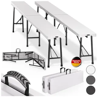 CASARIA Bierzeltbank 183 x 28 x 44 cm weiß klappbar 2 St.
