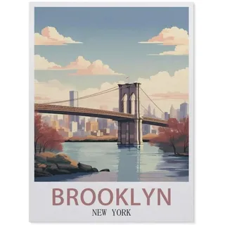 GSBRSNTS Malen Nach Zahlen,Brooklyn, New York,Malen Nach Zahlen Erwachsene Anfänger Kinder DIY Ölgemälde auf Leinwand Geschenk Malen Nach Zahlen Kits(40x50cm) 15.7x19.6 Zoll-W72,BEAYODKP