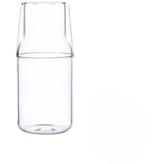 Nachttisch-Wasserkaraffe mit Trinkglas, Nachttischkaraffe mit Trinkglas, Nachttischkaraffe mit Becher, klares Glas, Saft-Wasserkrug für Schlafzimmer, Küche (360 ml)