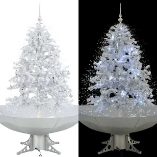 vidaXL Schneiender Weihnachtsbaum mit Schirmfu? Wei? 140 cm
