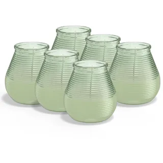 Bolsius Outdoor Kerze - Patio Light - Citronella - Grün - Packung mit 6 - Lange Brenndauer von 40 Stunden - Outdoor Kerze - Außendekoration - Natürliche Extrakte - Veganes Wachs - Kein Palmöl