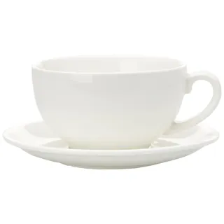 Maxwell & Williams , Porzellan, Weiße Tasse und Untertasse Cappuccino Basic