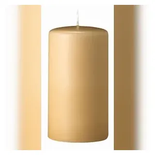 Kopschitz Kerzen Flachkopf-Stumpenkerzen Beige 80 x Ø 40 mm, 12 Stück