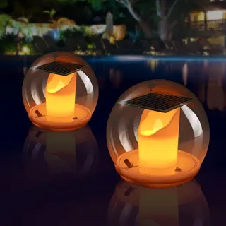 Solar Poolbeleuchtung Schwimmende Teichbeleuchtung Unterwasser Solar Schwimmende LED Poolbeleuchtung,Solar Schwimmkugel Pool Licht, Gartendeko Laterne Für Draußen, Poollicht Teich (2 Stück)
