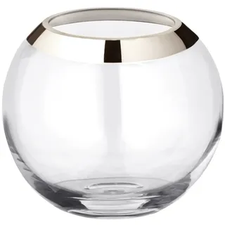 Edzard Vase Mirinde, Kristallglas mit Platinrand, H 18 cm