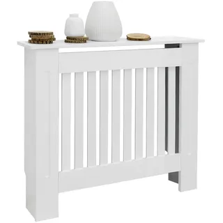 ECD Germany Heizkörperverkleidung Landhausstil 78x19x82 cm Weiß