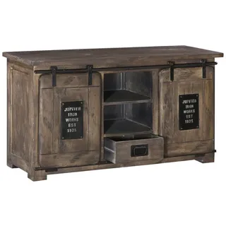 MASSIVMOEBEL24.DE Sideboard 128 x 70 x 45 cm Grau
