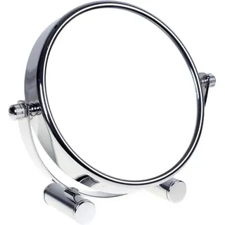 LuxusKollektion Badaccessoire-Set Kosmetikspiegel 360° drehbar 10-Fach Vergrößerung Silber
