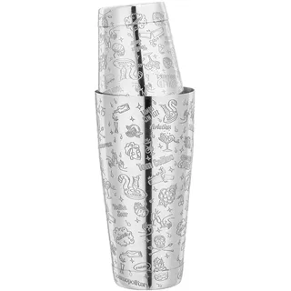 ich-zapfe Cocktail shaker - Collabo TIN oN TIN Edelstahl - 800ml/500ml mit Gravur