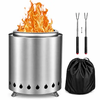 Voldra Feuerschale, Rauchfreie Tischkamin Tischfeuer Feuertonne Edelstahl | tischkamin outdoor feuerschale rauchfrei feuerschalen & feuerkörbe camping ofen bonfire terrassenofen feuerschale edelstahl