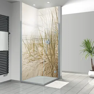WANDFREUDE individuelle Duschrückwand Aluverbundplatte auf Maß (2 Stück - Hohes Gras - Seidenmatt) – Dusche Wandverkleidung Duschwandverkleidung Duschrückwände