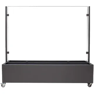 Monopol Mobiler Windschutz Pflanzkasten Sichtschutz Glas Terasse Restaurant -150cm - Blickdichte(Satiniert) Klar (Rechteckscheibe transparent)
