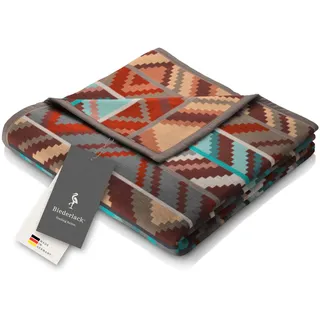 biederlack® Flauschige Kuscheldecke Ethno Prisma I Made in Germany I Öko-Tex Made in Green I Wohndecke aus Baumwoll-Mischgewebe im Ethno-Stil I Couch-Decke in 150x200 cm I nachhaltig produziert