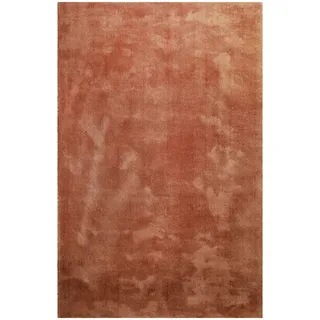 Teppich HOMIE LIVING "Sienna", braun (rostbraun), B:70cm H:20mm L:140cm, Polyester, Teppiche, Teppich, Hochflor, Microfaser, uni, weich & kuschelig, Wohnzimmer, Schlafzimmer