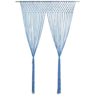 vidaXL Makramee Vorhang Blau 140x240 cm Baumwolle