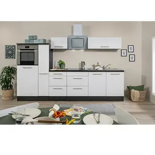 Respekta Premium Küchenzeile RP300HEWBO  (Breite: 300 cm, Weiß, Mit Elektrogeräten)